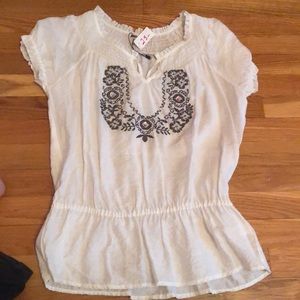 White beaded blouse